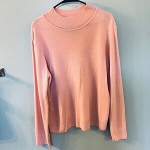 Sag Harbor Pink Moch Turtleneck Long Sleeve Soft Sweater XL